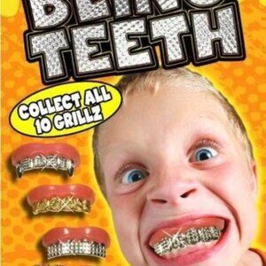 Fun Bling Bling Grillz - Set of 10 Gold and Silver Insert Grillz Fun Fake Teeth